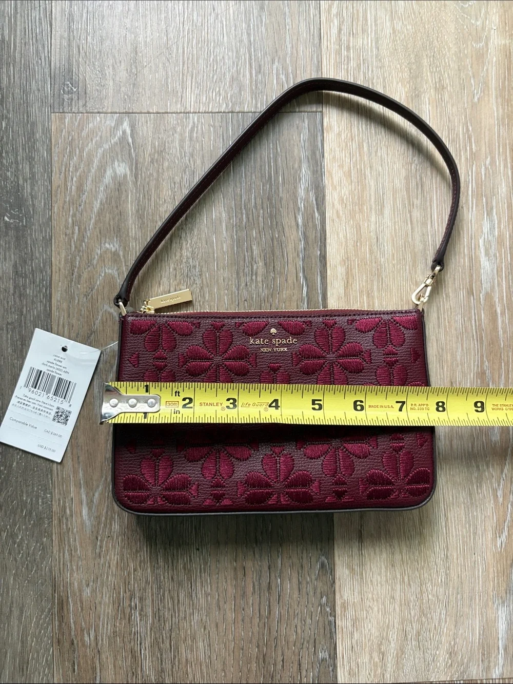 kate spade flower embroidered convertible wristlet - dark marlo
